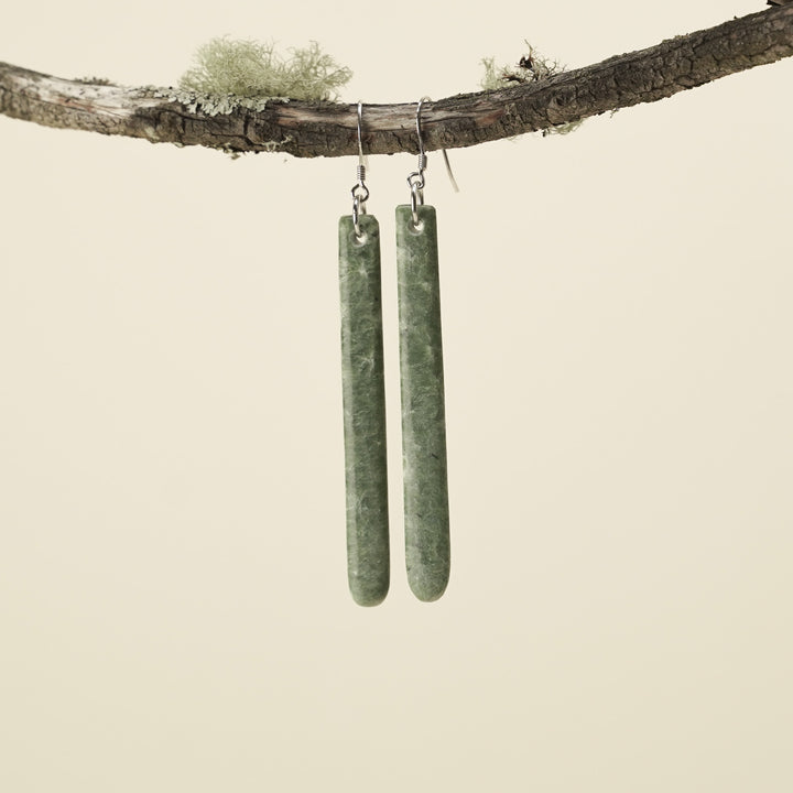 Drop Inanga Pounamu Large Earrings 60mm