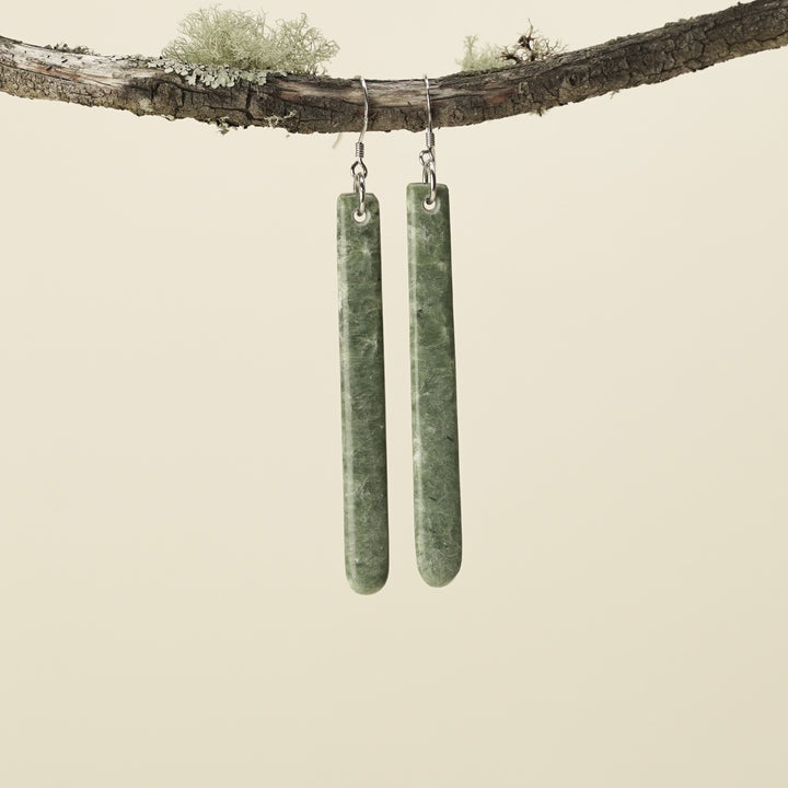 Drop Inanga Pounamu Large Earrings 60mm
