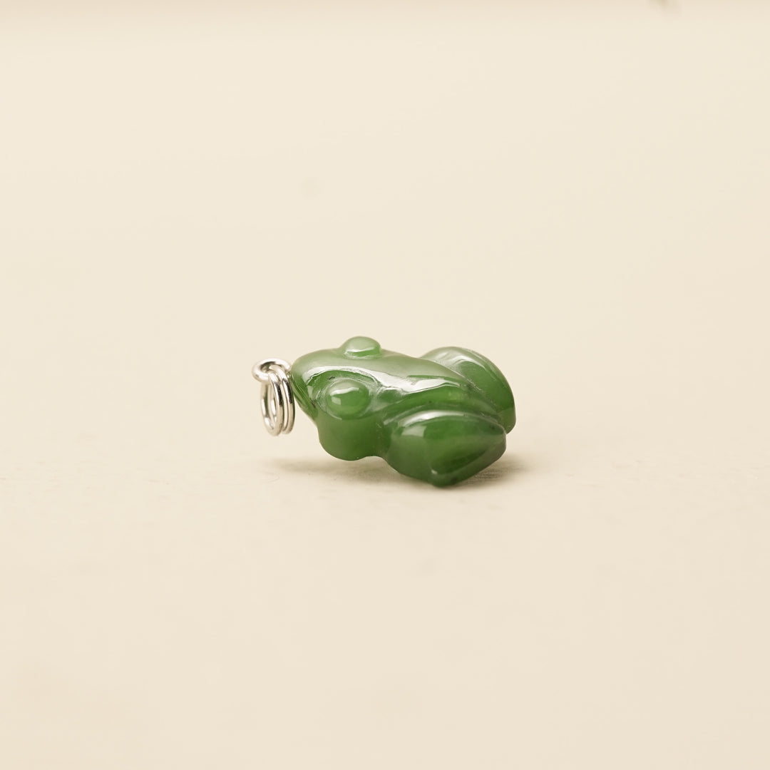 Greenstone Frog Charm