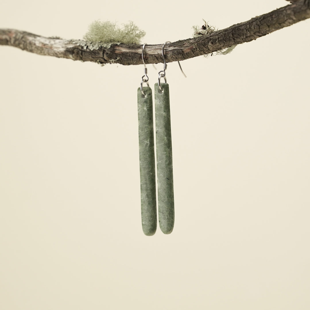 Drop Inanga Pounamu Large Earrings 60mm
