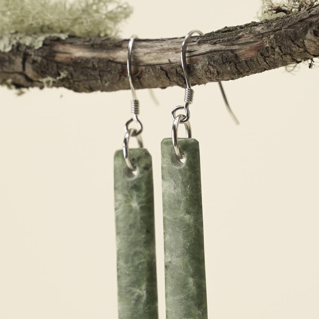 Drop Inanga Pounamu Large Earrings 60mm