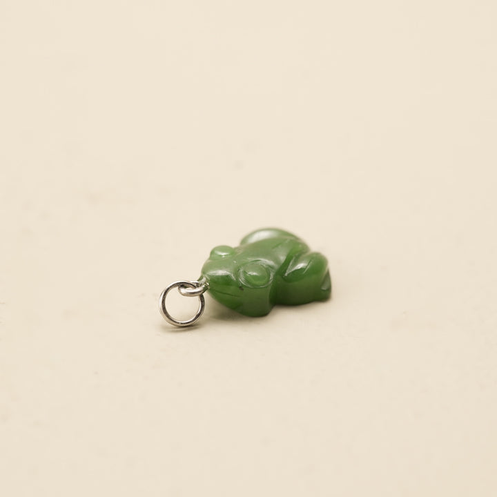 Greenstone Frog Charm