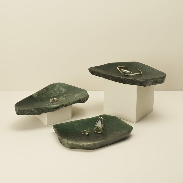 Jade Greenstone Natural Bowl Medium