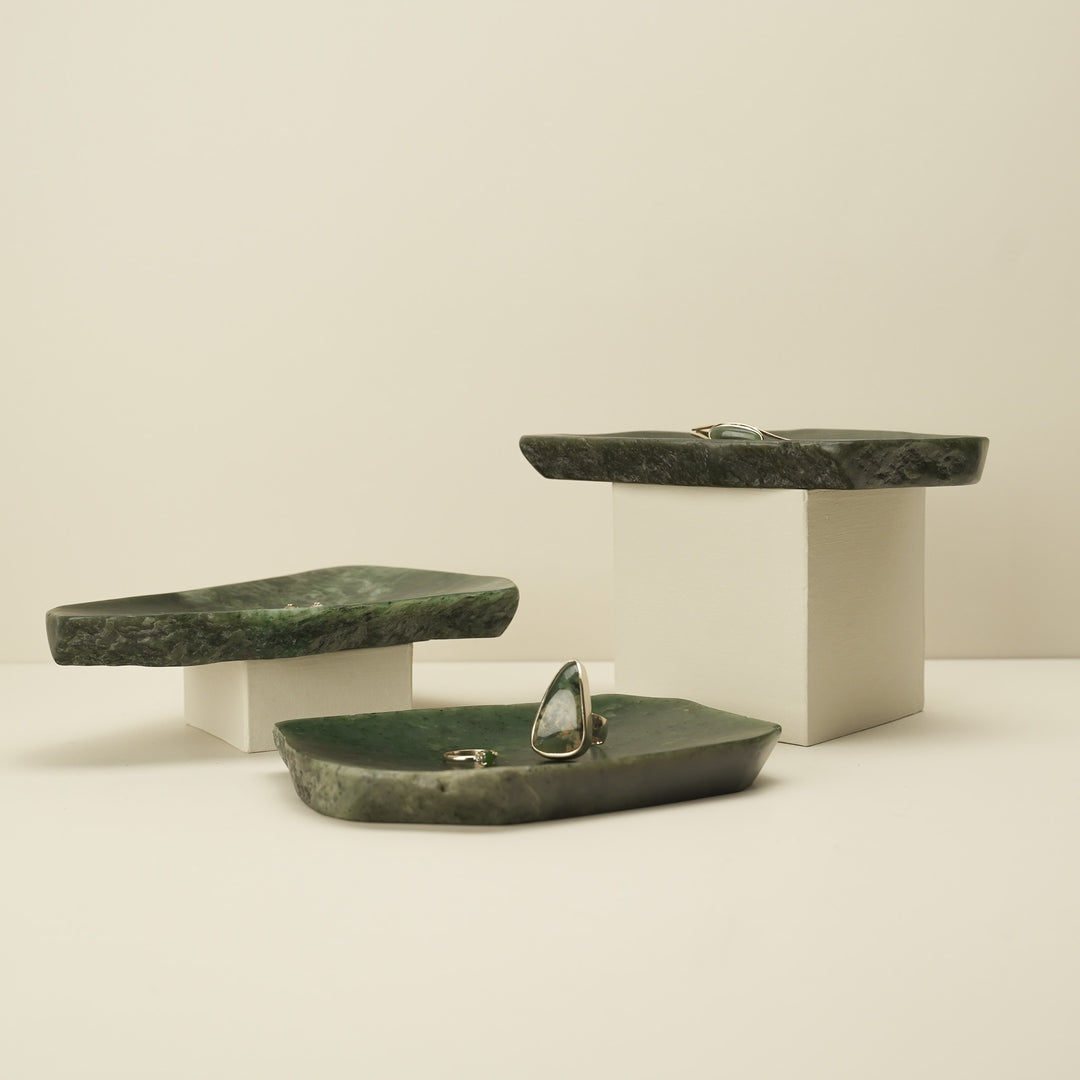 Jade Greenstone Natural Bowl Medium