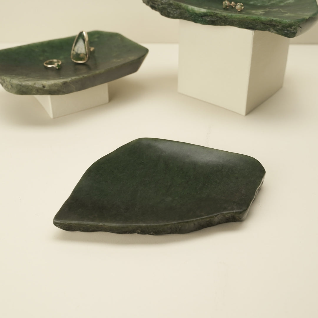 Jade Greenstone Natural Bowl Medium