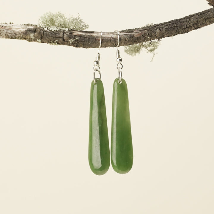 Drop Pounamu Small Earrings 45mm