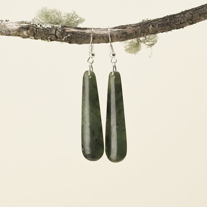 Drop Pounamu Small Earrings 45mm