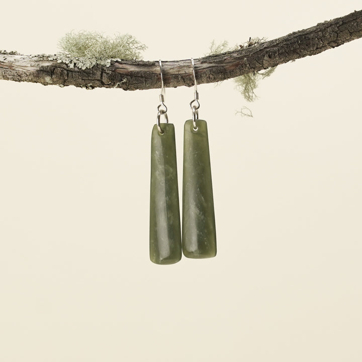 Drop Medium Kahurangi Pounamu Earrings 40mm