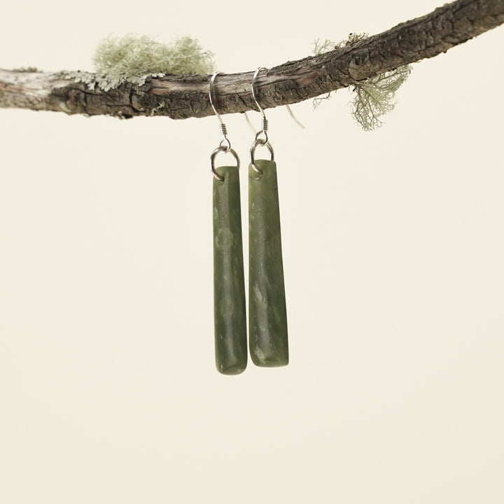 Drop Medium Kahurangi Pounamu Earrings 40mm