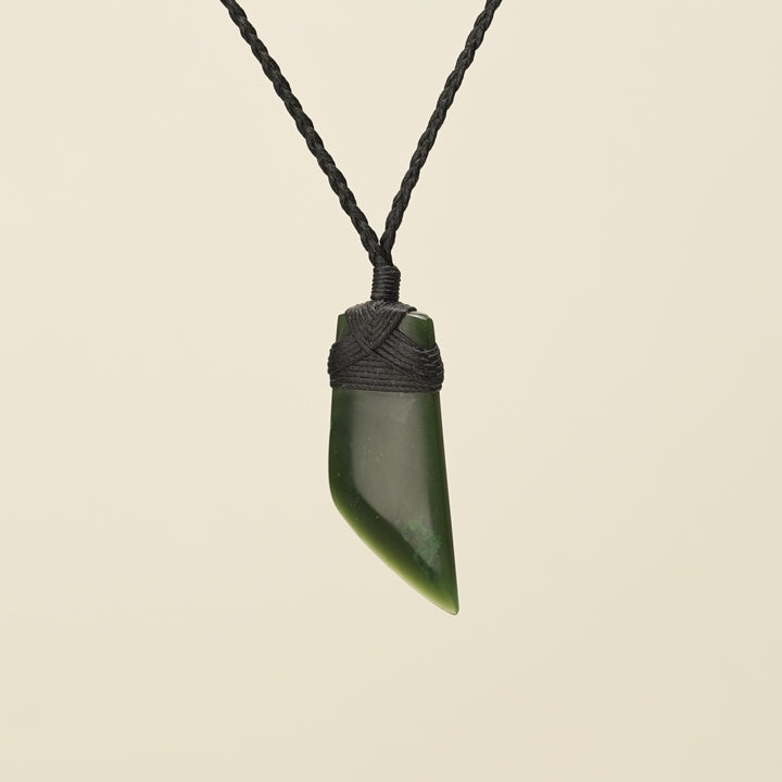 Toki Kawakawa Greenstone Extra Small Pendant, Black Binding