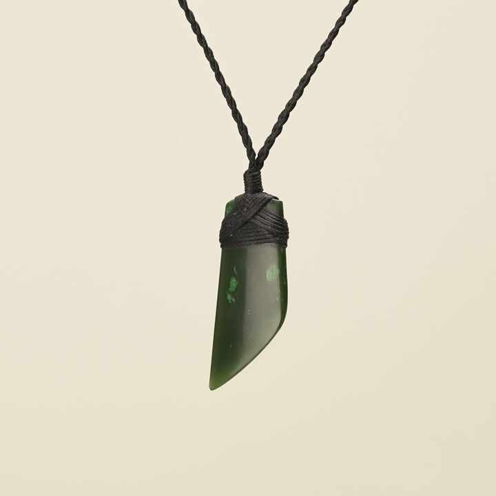 Toki Kawakawa Greenstone Extra Small Pendant, Black Binding