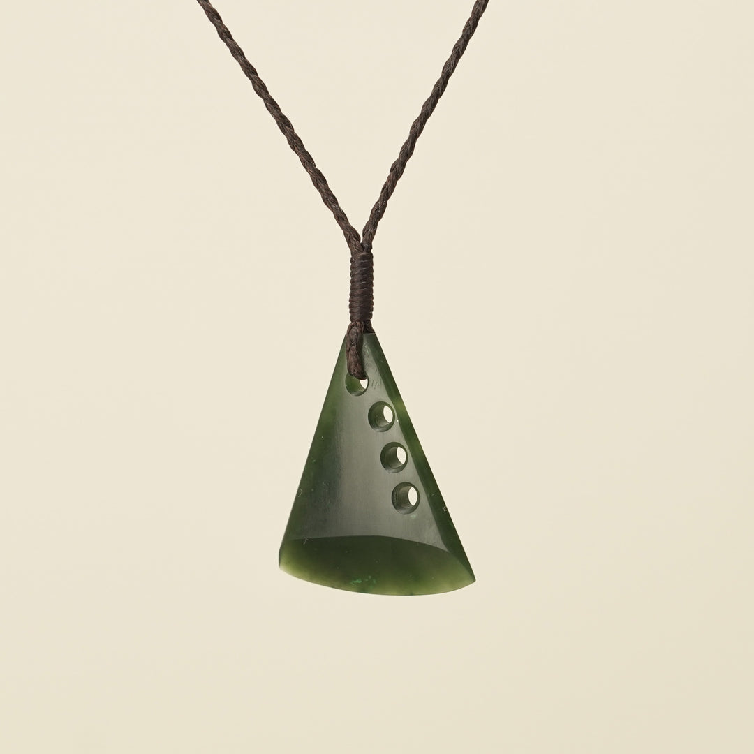 Notched Toki Kawakawa Greenstone Small Pendant