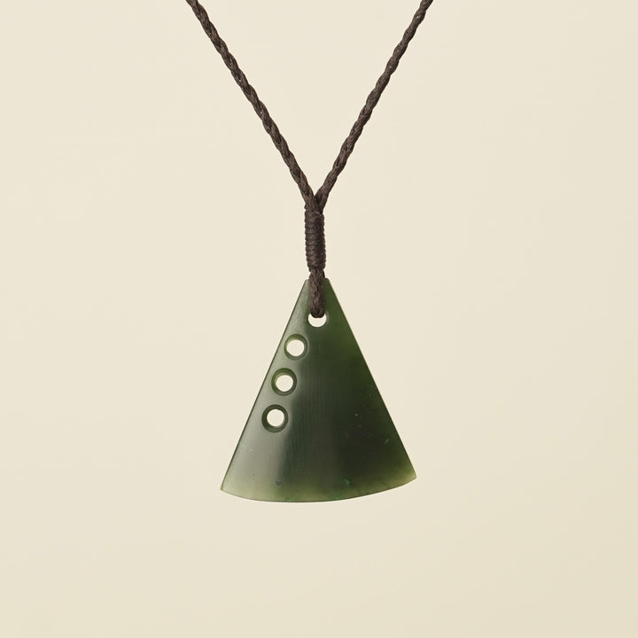 Notched Toki Kawakawa Greenstone Small Pendant