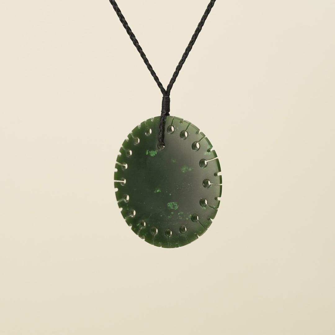Notched Porowhita Circle of Life Kawakawa Greenstone Large