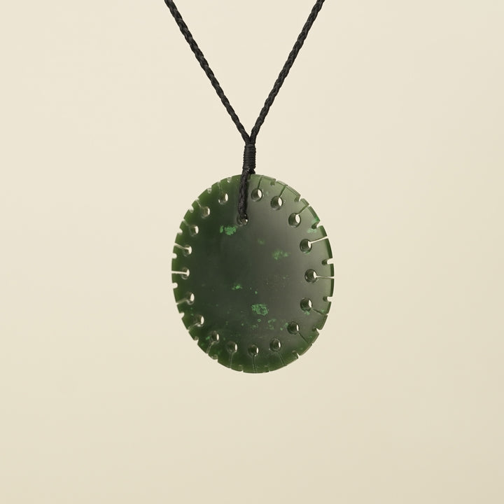 Notched Porowhita Circle of Life Kawakawa Greenstone Large