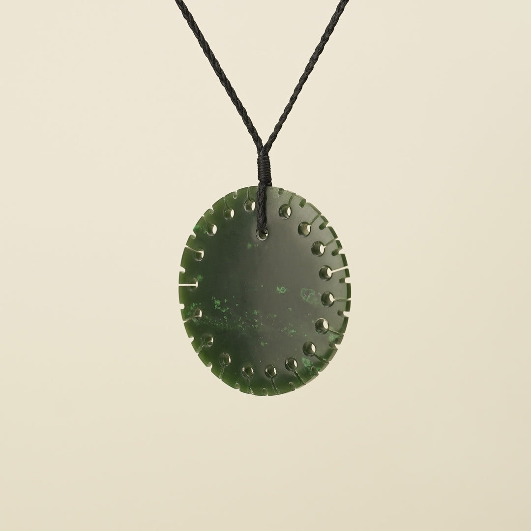 Notched Porowhita Circle of Life Kawakawa Greenstone Large