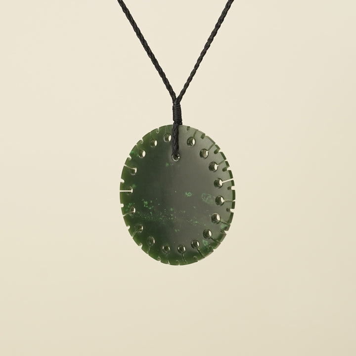 Notched Porowhita Circle of Life Kawakawa Greenstone Large