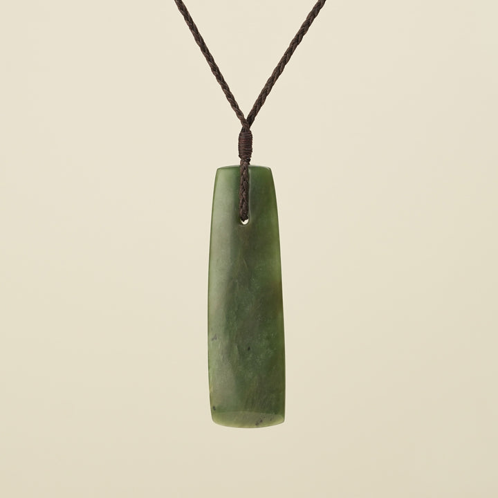 Toki Kawakawa Pounamu Pendant Large, Brown Binding