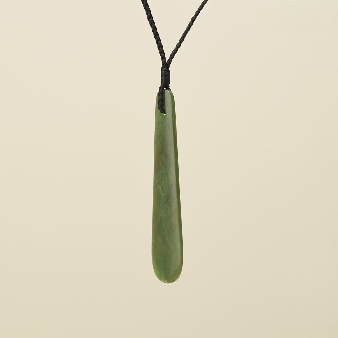 Roimata Matte Medium Kahurangi Pendant, Black Binding