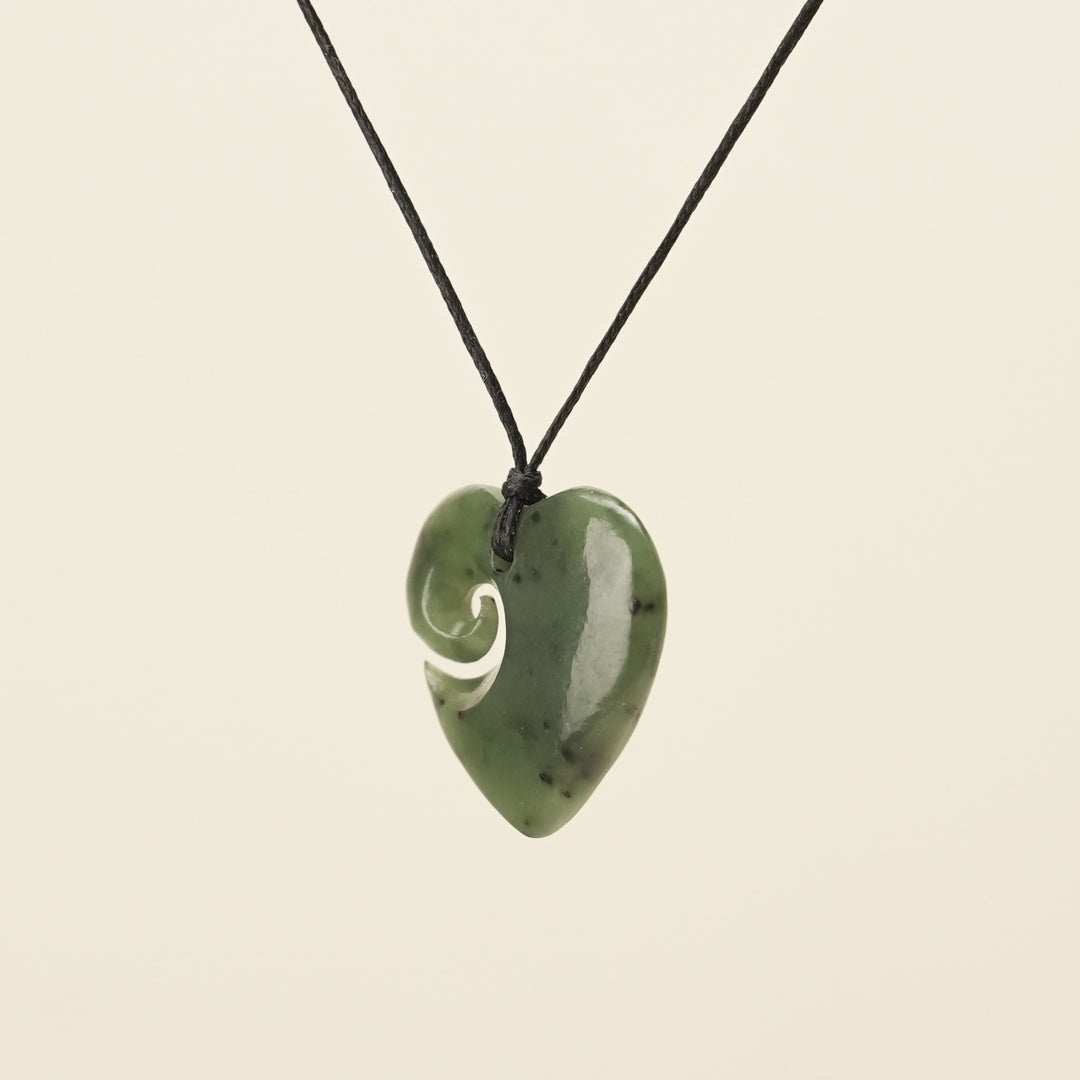 Heart Koru Pounamu Small Pendant