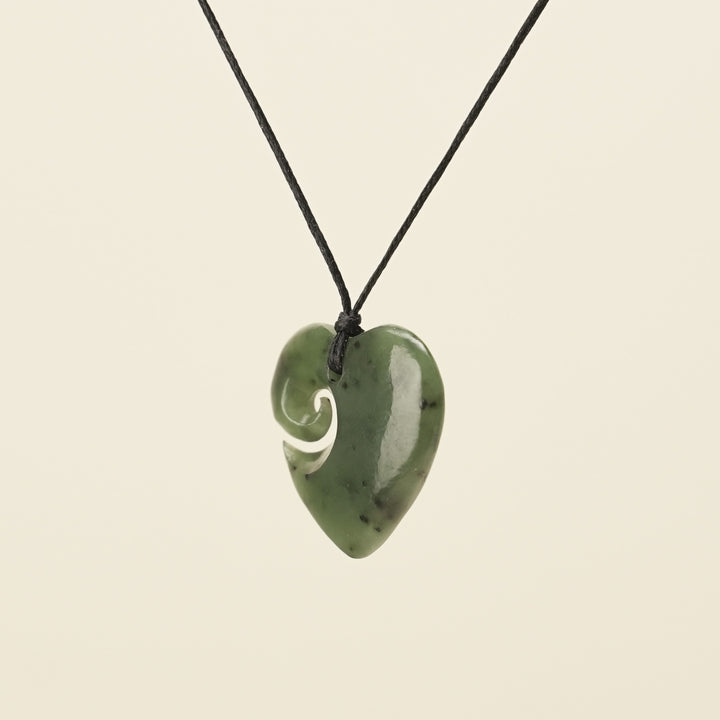 Heart Koru Pounamu Small Pendant