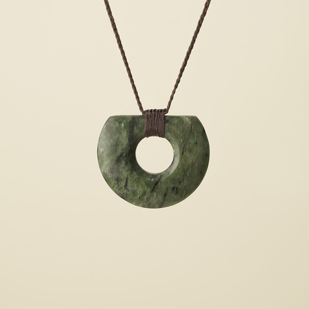 Porowhita Circle of Life Hapopo Pounamu Large, Brown Binding