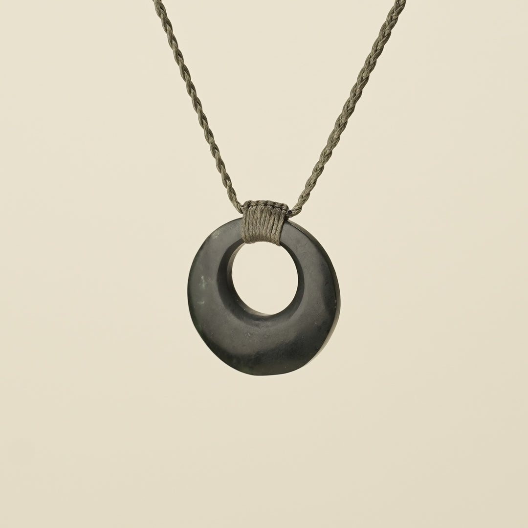 Porowhita Circle of Life Kawakawa Pounamu Small, Khaki Binding