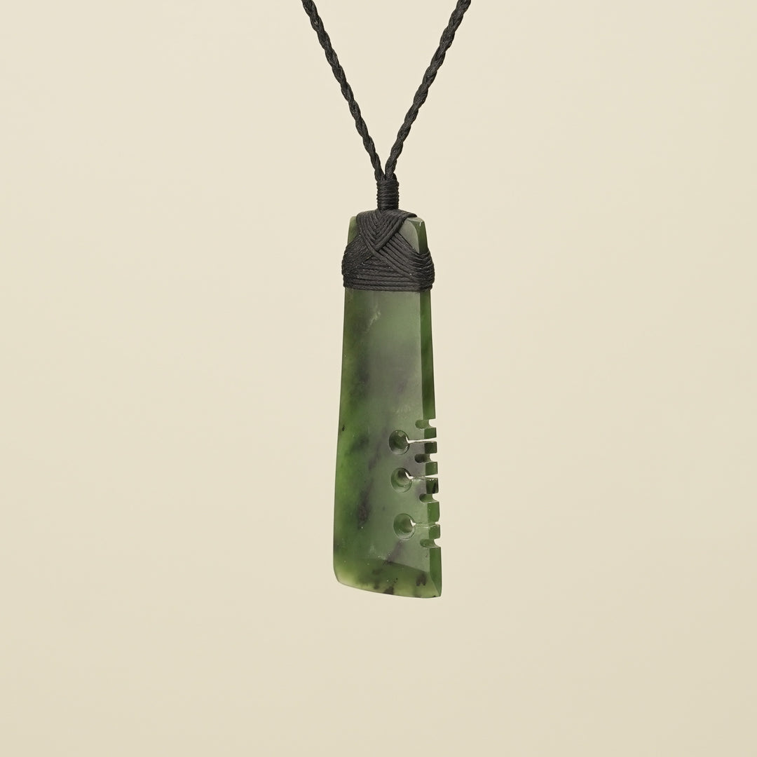 Notched Toki Kahurangi Medium Pounamu Pendant