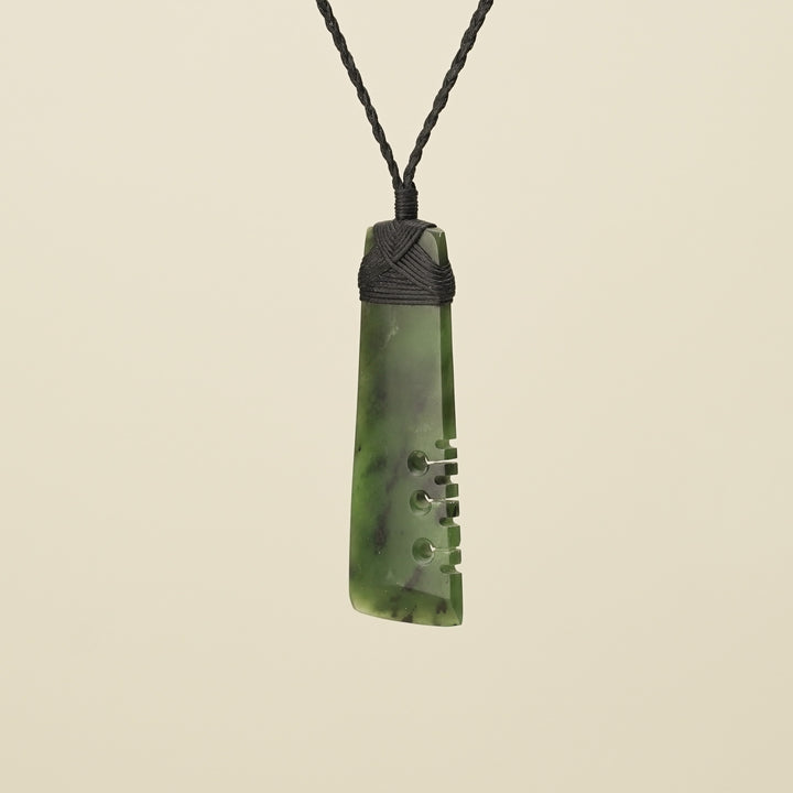 Notched Toki Kahurangi Medium Pounamu Pendant