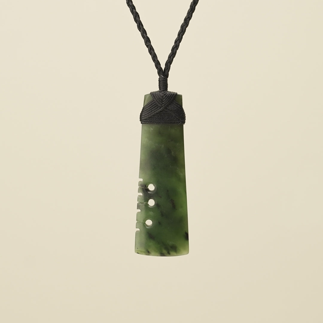 Notched Toki Kahurangi Medium Pounamu Pendant
