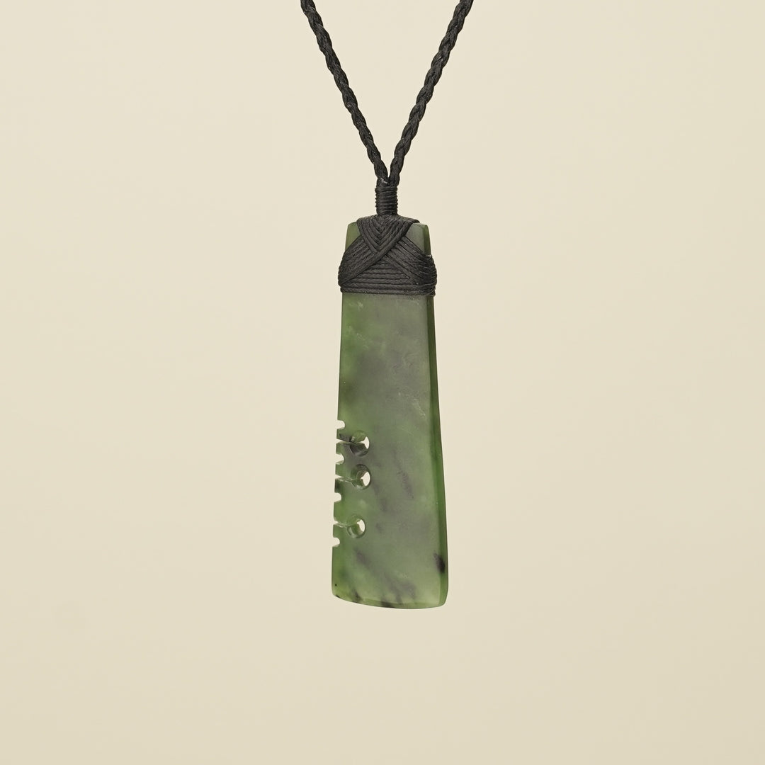 Notched Toki Kahurangi Medium Pounamu Pendant
