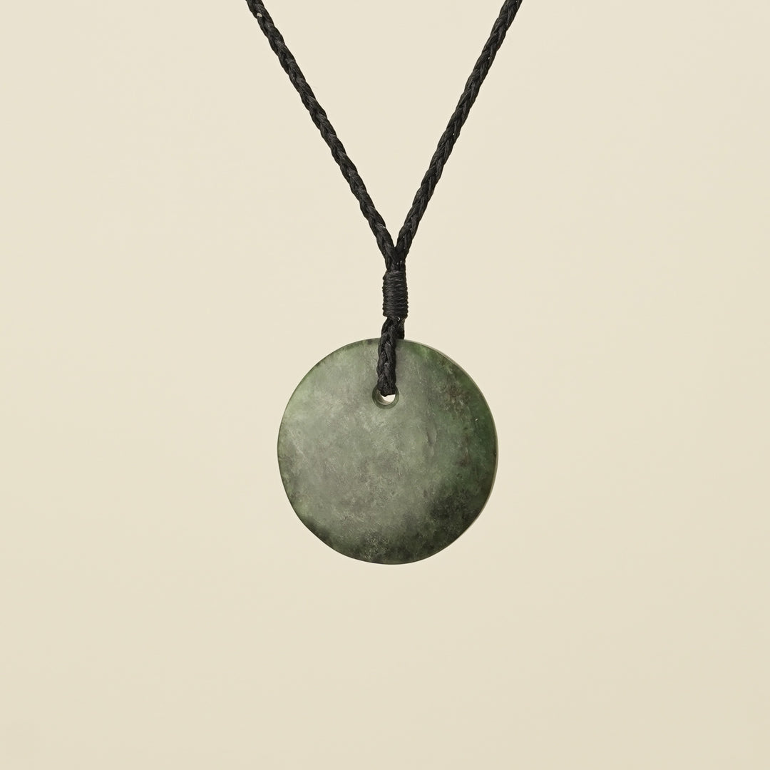 Porowhita Circle of Life Kawakawa Pounamu Small, Black Binding
