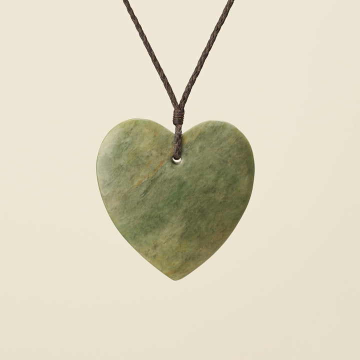 Manawa Heart Raukaraka Pounamu Large Pendant