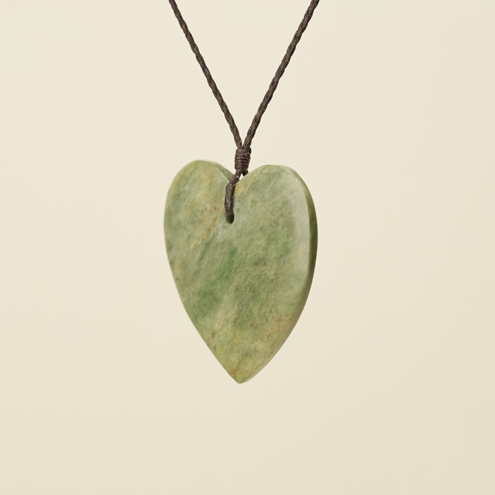 Manawa Heart Raukaraka Pounamu Large Pendant