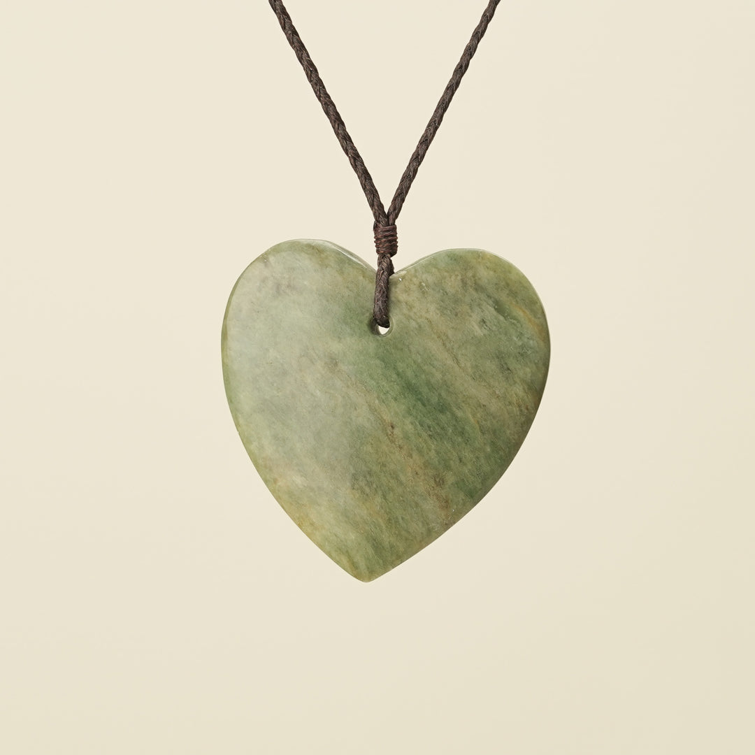 Manawa Heart Raukaraka Pounamu Large Pendant