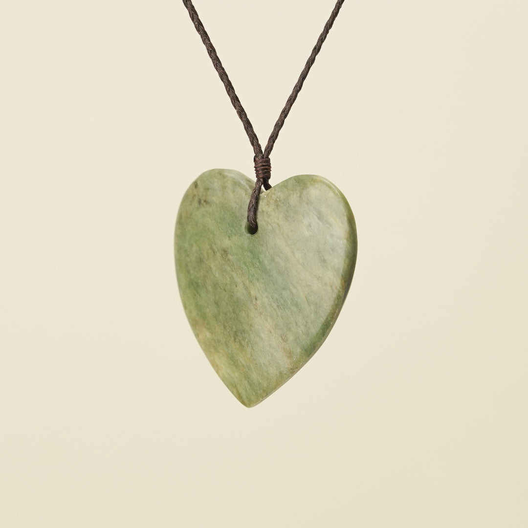 Manawa Heart Raukaraka Pounamu Large Pendant