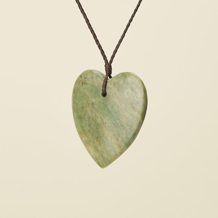 Manawa Heart Raukaraka Pounamu Large Pendant