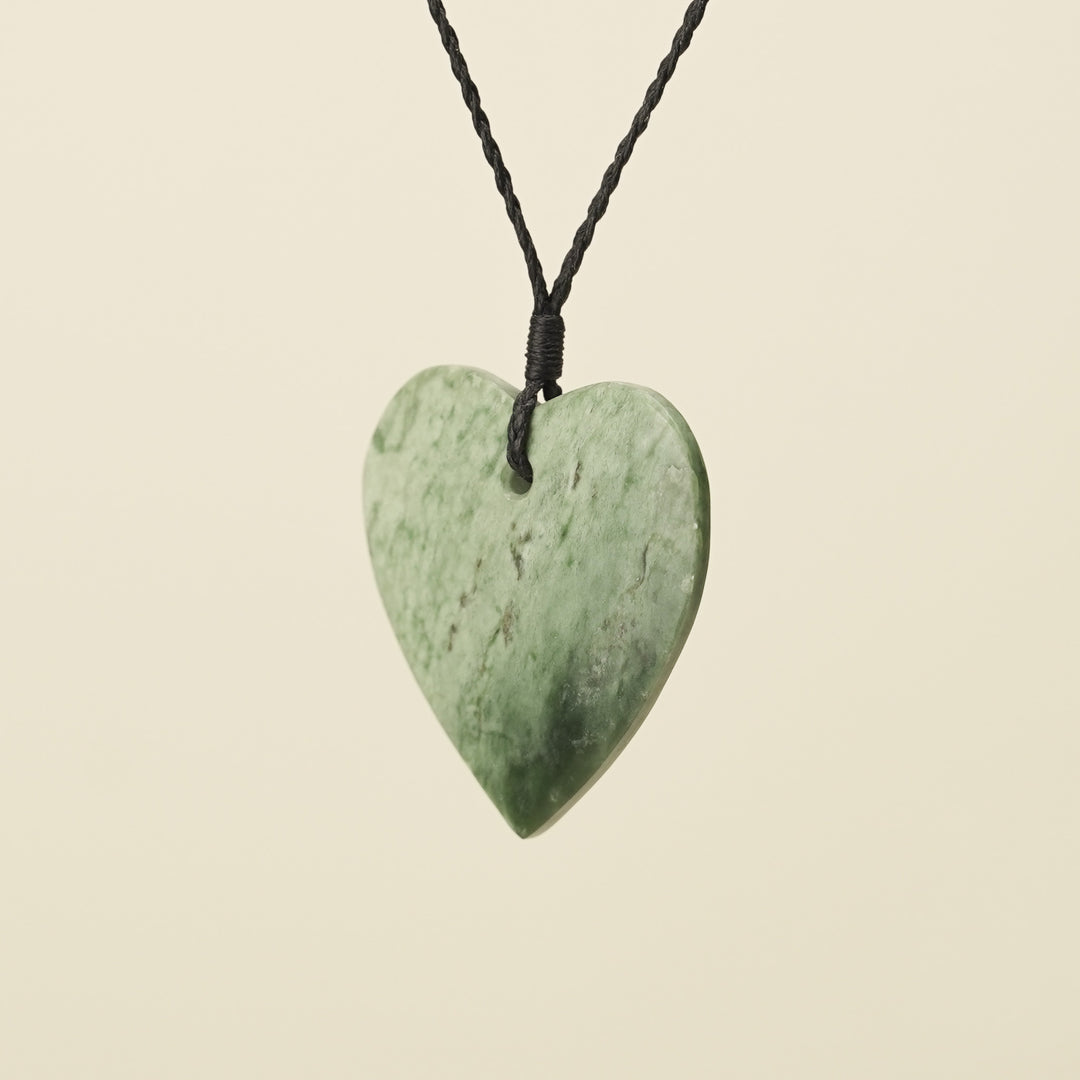 Heart Inanga Pounamu Large Pendant