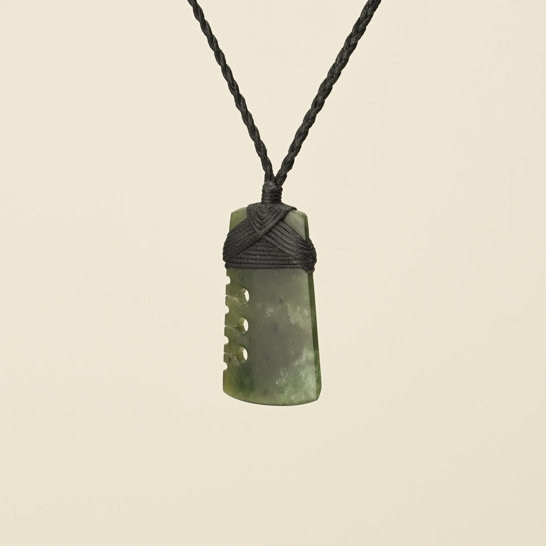 Notched Toki Kawakawa Extra Small Pounamu Pendant