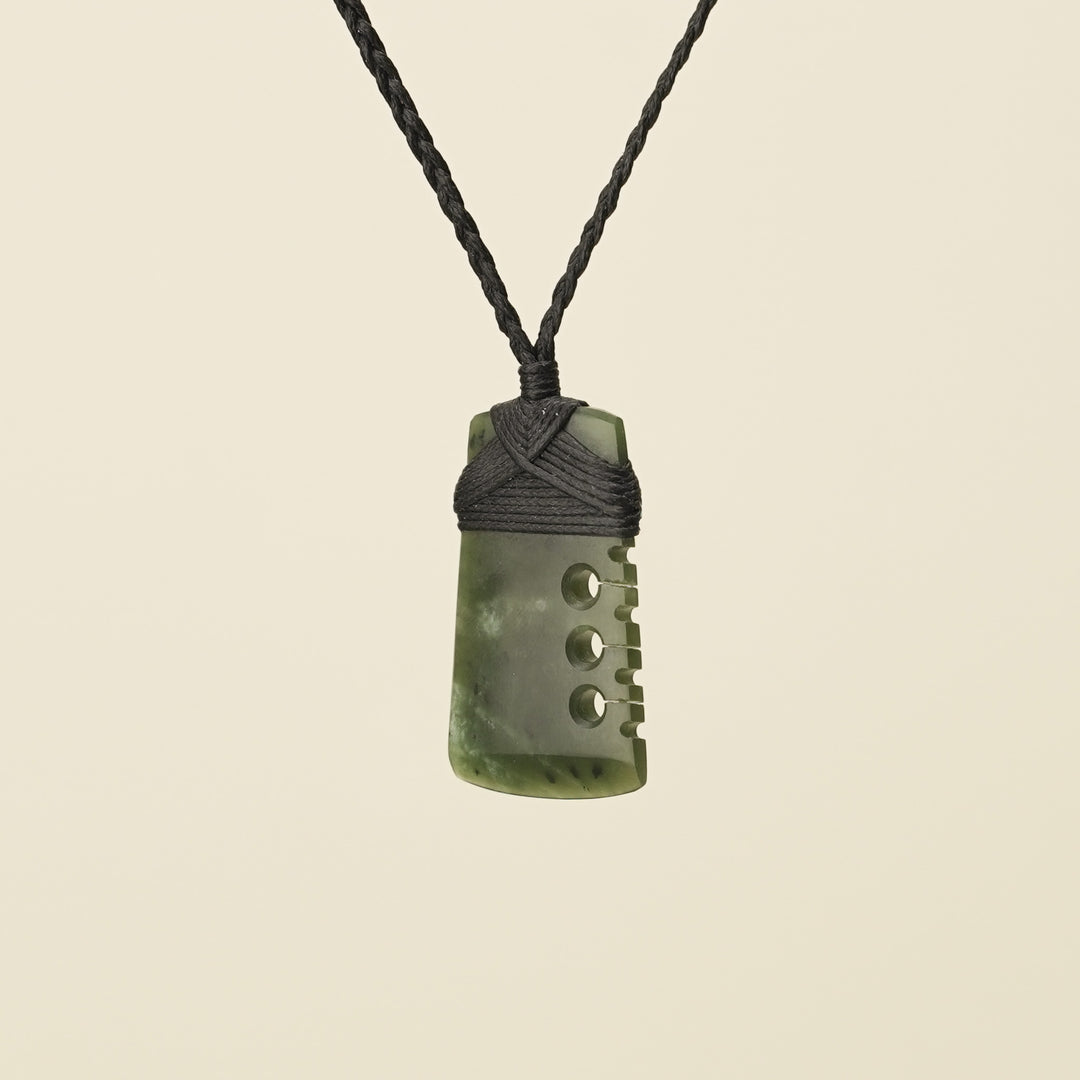 Notched Toki Kawakawa Extra Small Pounamu Pendant