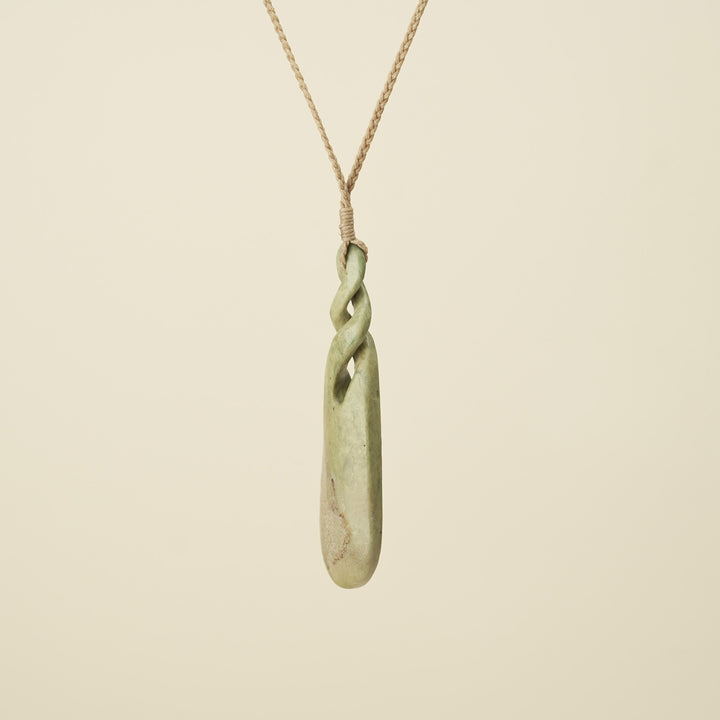 Double Pikorua Whakairo Pounamu Large Pendant