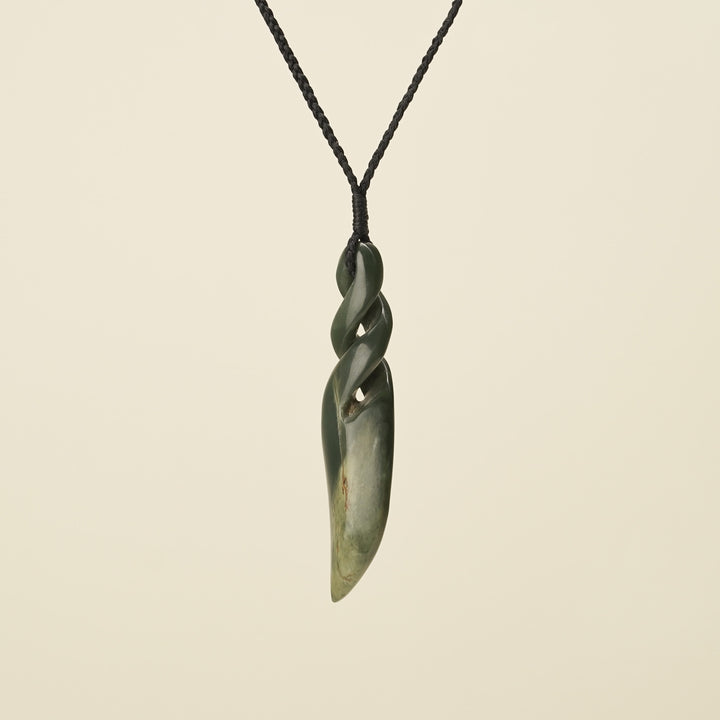 Double Pikorua Kawakawa Flower Pounamu Large Pendant