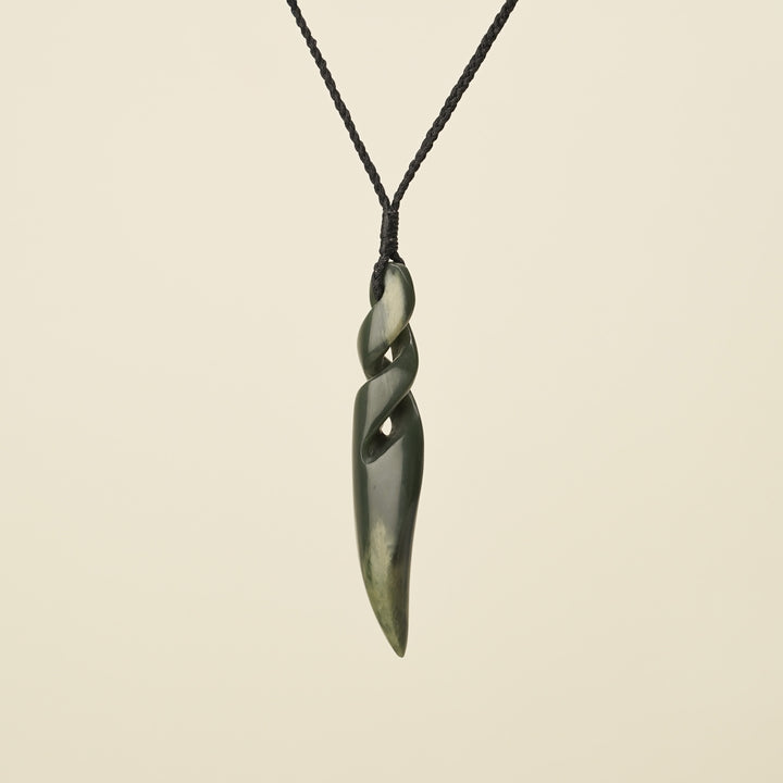 Double Pikorua Kawakawa Flower Pounamu Large Pendant
