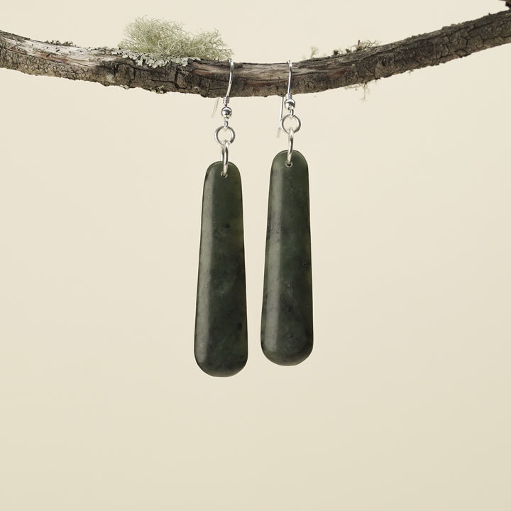 Drop Pounamu Medium Earrings 50mm