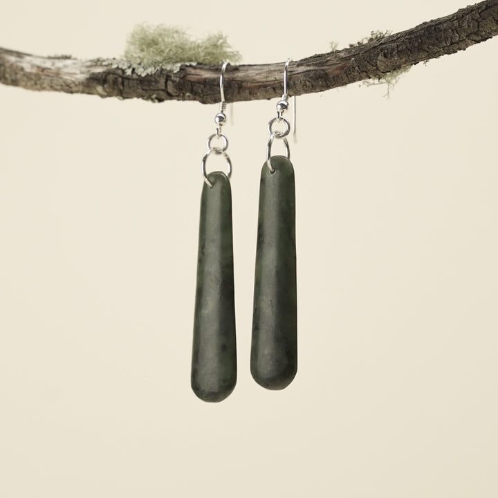 Drop Pounamu Medium Earrings 50mm