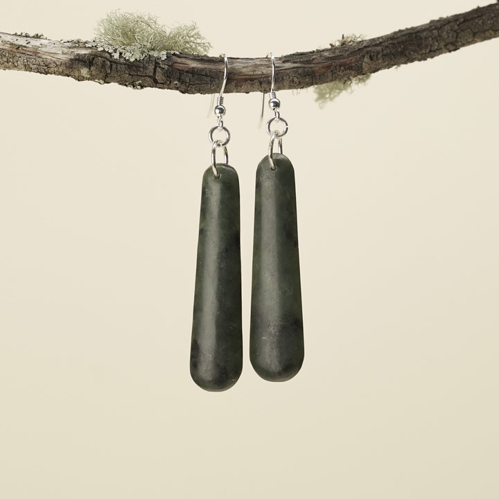Drop Pounamu Medium Earrings 50mm
