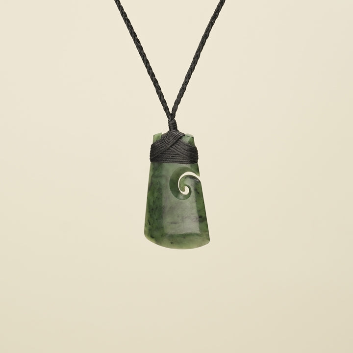 Toki with Koru Pounamu Medium, Black Binding