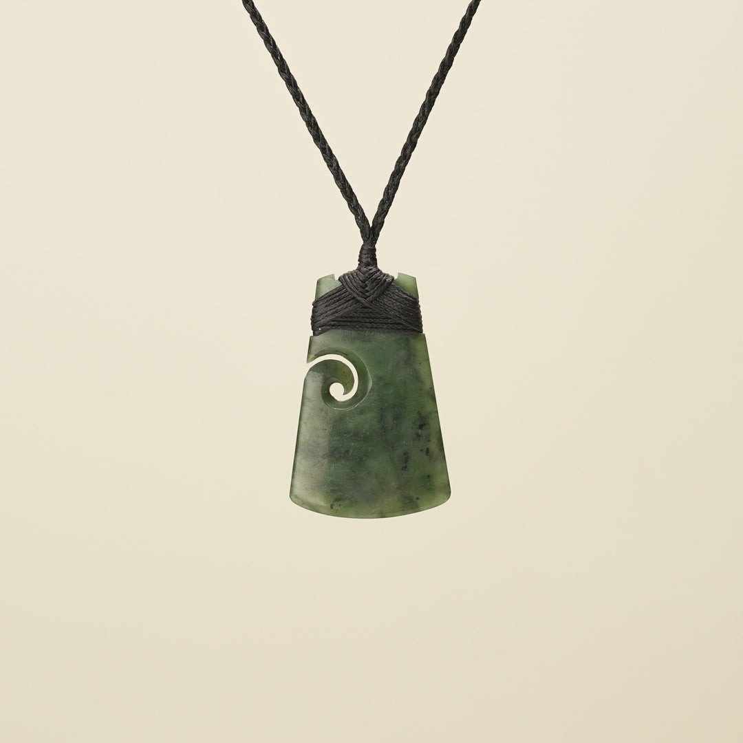 Toki with Koru Pounamu Medium, Black Binding