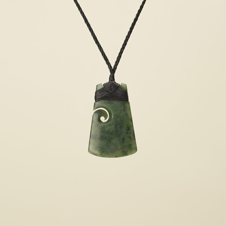 Toki with Koru Pounamu Medium, Black Binding