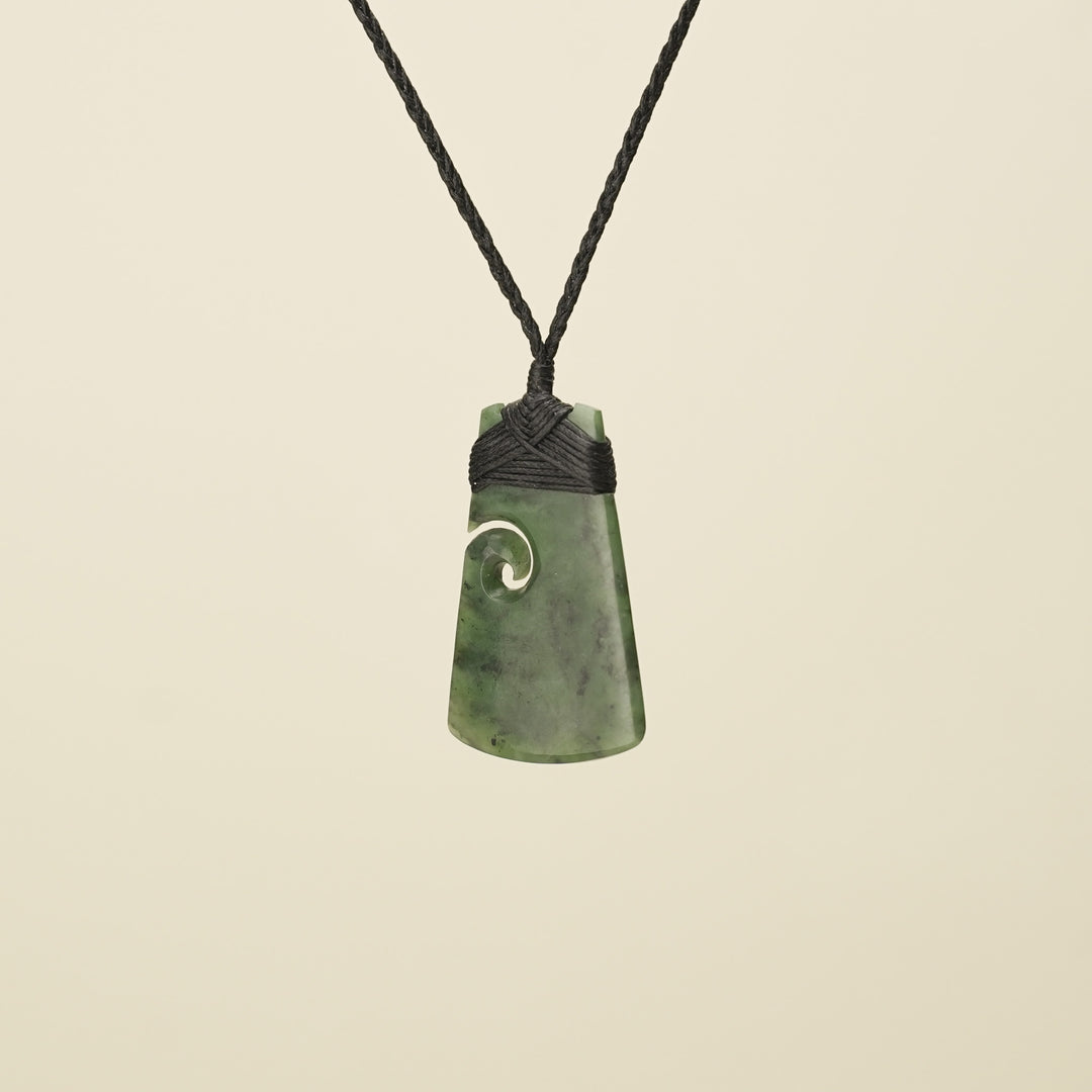 Toki with Koru Pounamu Medium, Black Binding